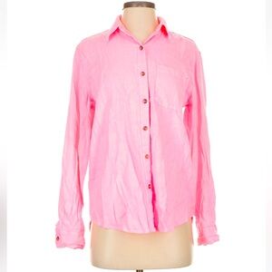 Universal Threads - Regular Fit Neon Pink Linen Button Down